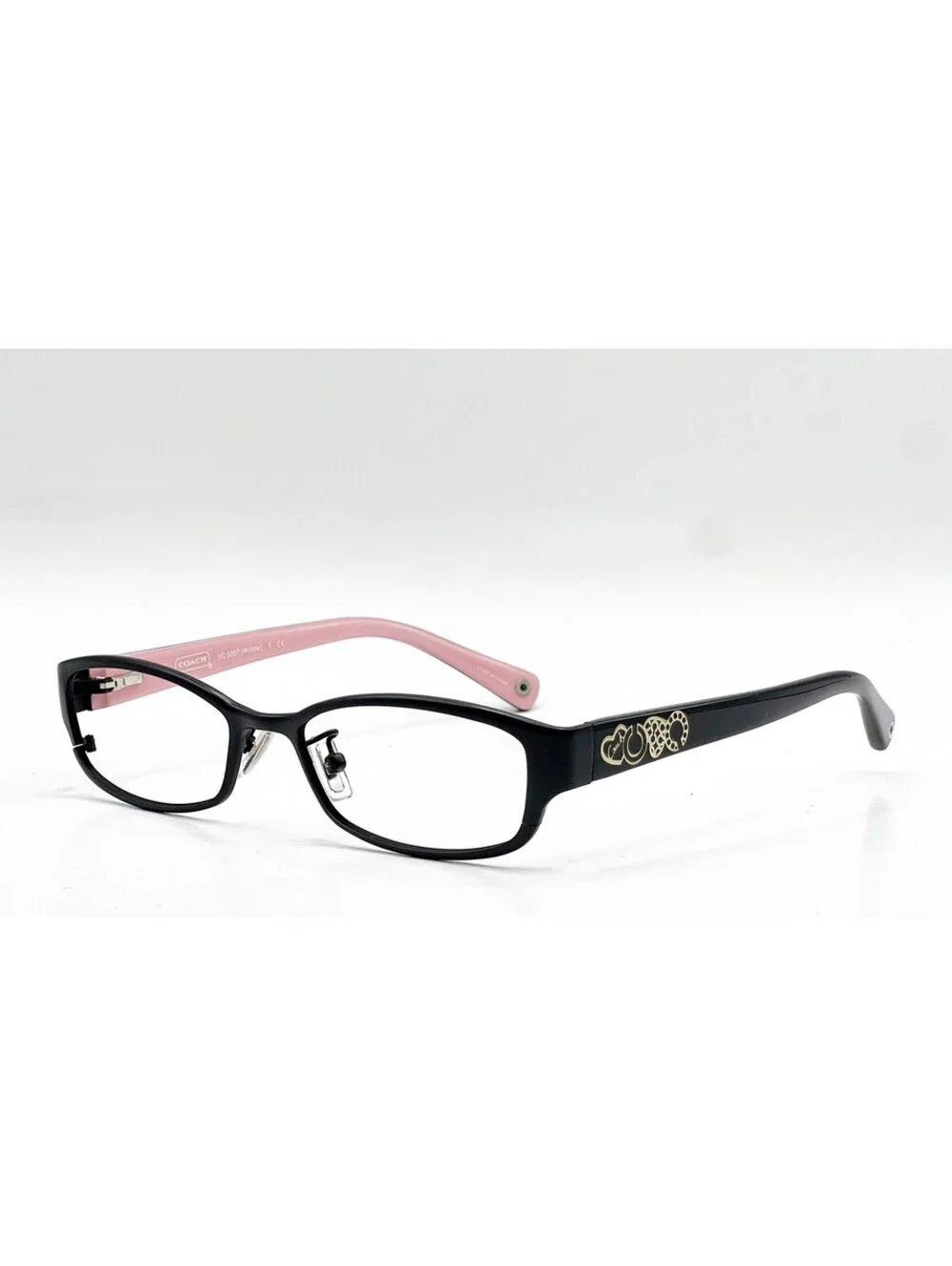 Coach HC 5007 9044 Satin Black Rectangle Authentic Eyeglass Frames 50-16